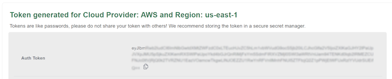 Generated auth token