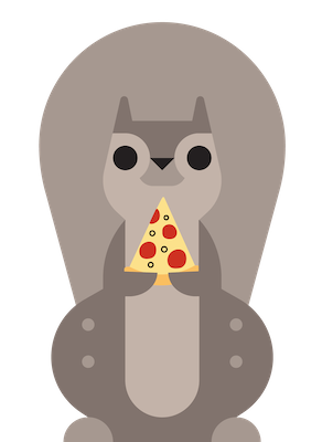 Mo eating pizza
